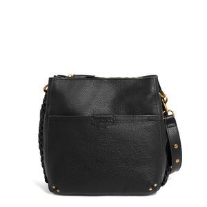 American Leather Co. Luca Triple Entry Crossbody Bag, Black, 100% Genuine UwU